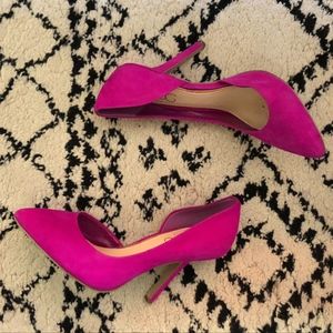BCBG Fuscia Heels Soft Suede-like